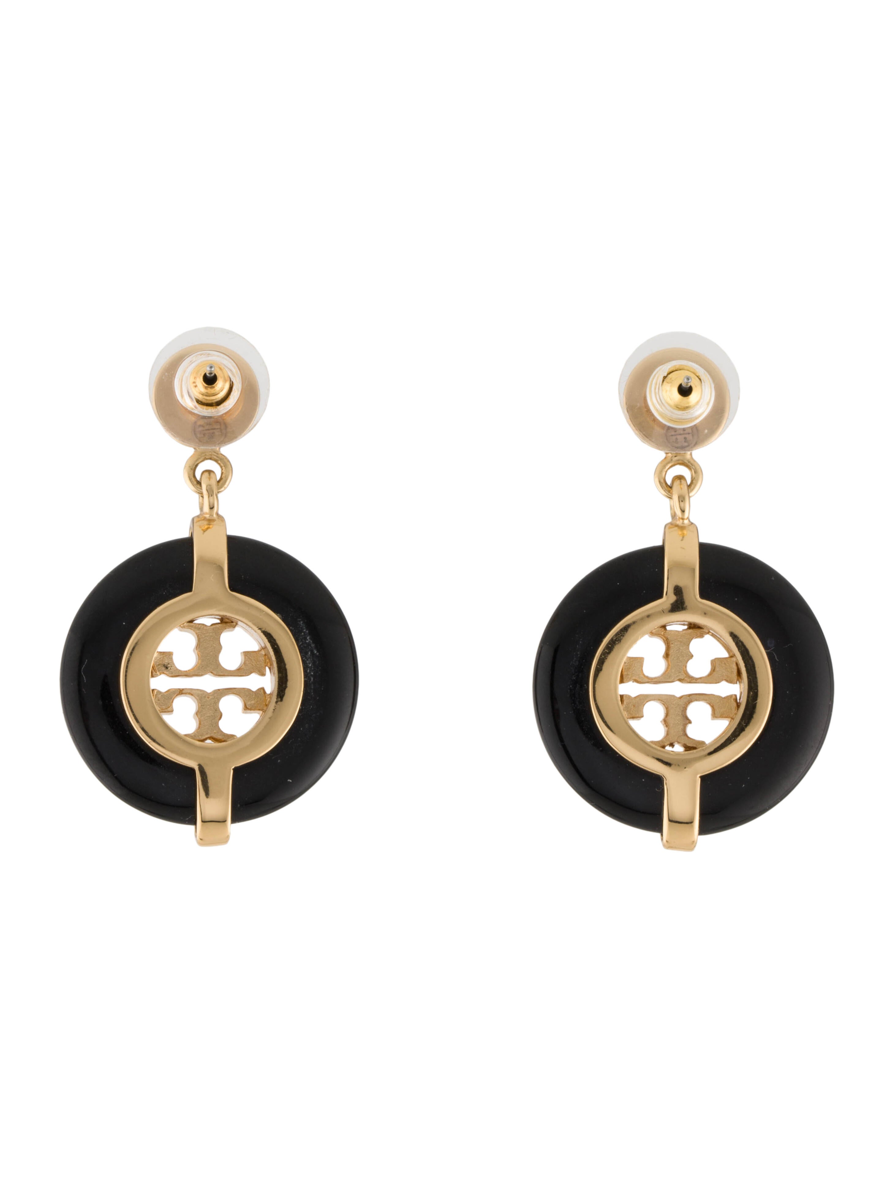 Tory Burch Resin Logo Drop Earrings
